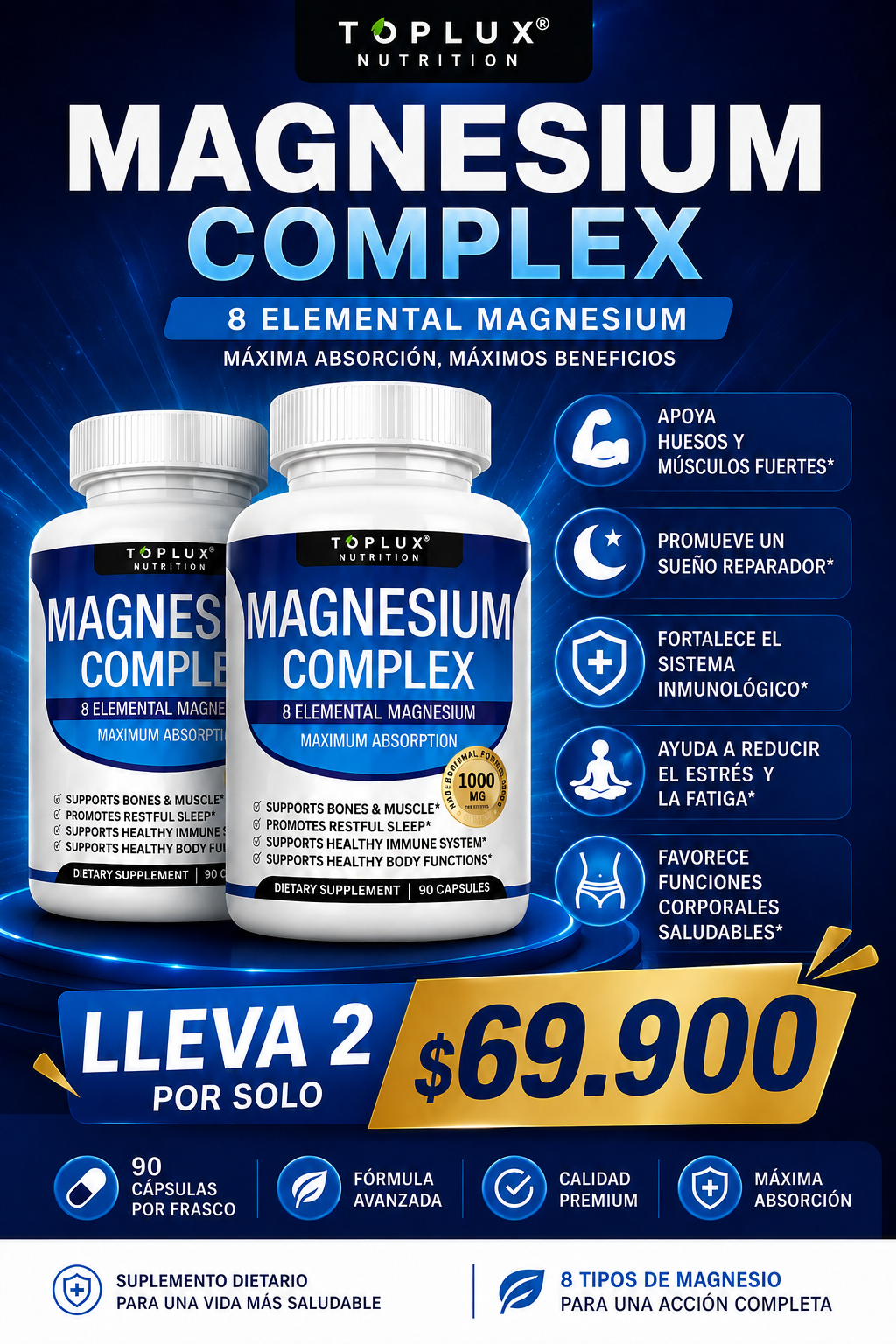 MAGNESIO COMPLEX TOPLUX - COMPRA 1 LLEVA 2