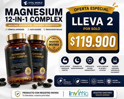 MAGNESIO Vital World 12 en 1 - COMO 2X1